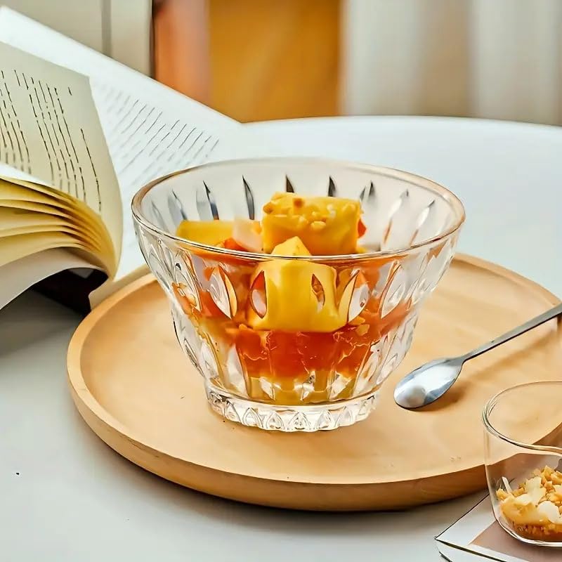 bellemax Glass Serving Deep Bowls 4.5 Inch Set of 6 for Kitchen,Salads Bowls, Dipping Bowls, Serving Bowl for Snack, Spices, Dipping, Creams, Salads, Dessert, Rice, Microwave Safe (BX-10) - Image 4