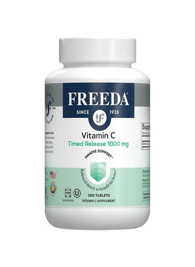 Freeda Vitamin C Timed Release Vitamin C 1000Mg Kosher Vegan Powerful Antioxidant Immune Support Time Release Vitamin C 1000Mg Tablets Real Vitamin C 1000 Mg Vit C Supplement (250 Ct) 
