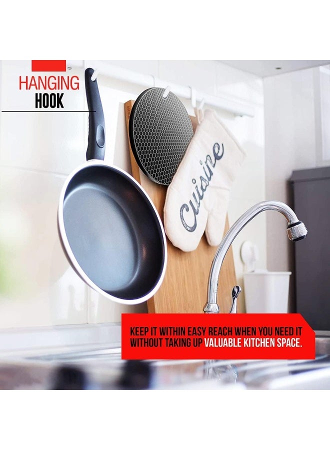 4 Pieces Silicone Trivet Mat, Heat Resistant Kitchen Hot Pot Holder Pad, Non Slip Countertop Protector Double as Jar Opener, Drying Mat, Utensil Rest  - Image 4