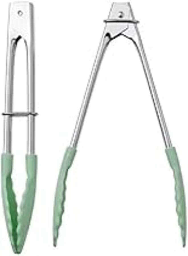 Digital Shoppy TABBERAS Tongs, Stainless Steel/Green, 18 cm (7 ")