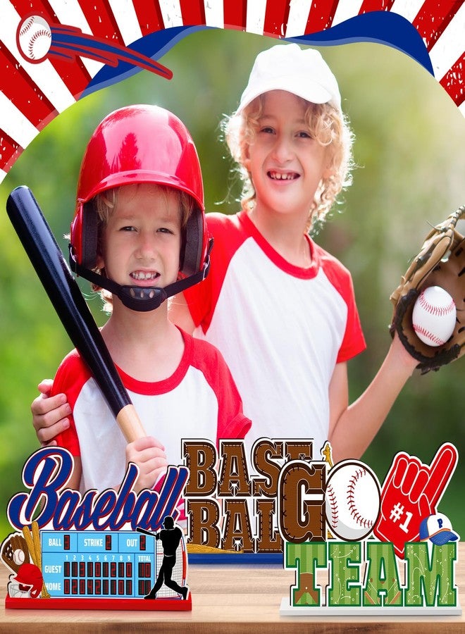 Pickmesh 6 Pcs Baseball Birthday Party Decorations Baseball Wooden Table Decorations Sports Themed Party Decoration for Sport Birthday Gameday Celebrations Decor Favors - Image 5