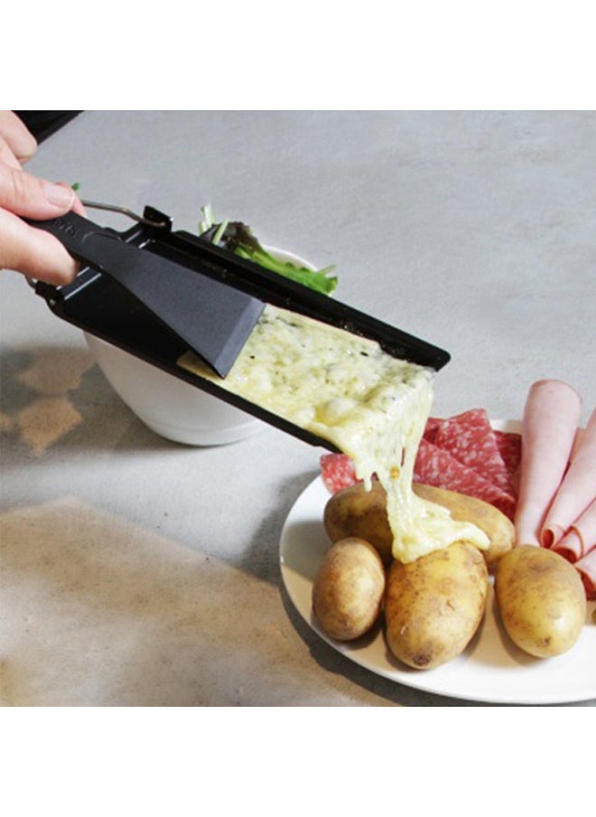Generic Non-Stick Raclette Grill Set Cheese Melter Pan with Spatula Foldable Wooden Handle Melted Cheese Raclette Carbon Steel Kitchen Gadgets  - Image 5