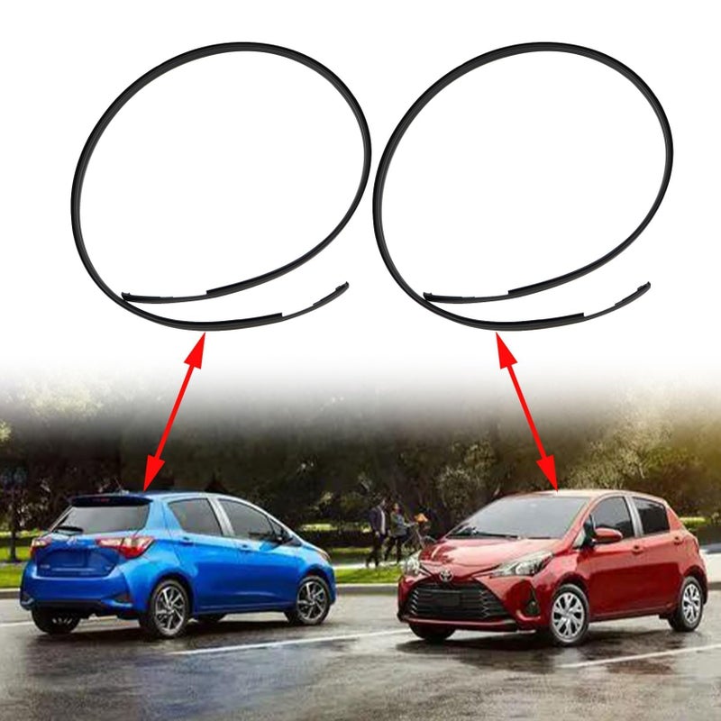 FZJDSD 7555152160 7555252140 Black Left  Right Roof Trim Molding Kit Compatible with Toyota Yaris Hatchback 20062016