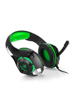 Cosmic Byte GS410 Wired Gaming Headset Over Ear Headphones with Noise Cancelling Mic Compatible with PS5, PS4, Xbox One, PC, Mac, Computer, Laptop (Black/Green)  - Image 2