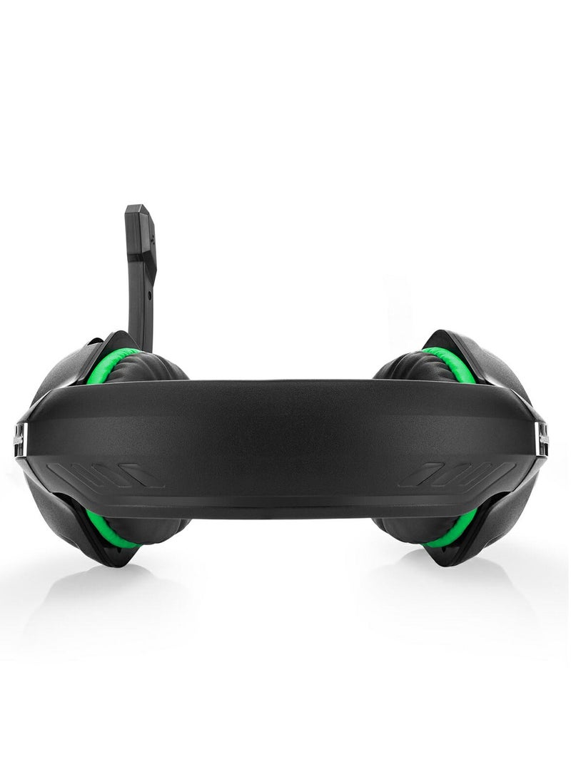 Cosmic Byte GS410 Wired Gaming Headset Over Ear Headphones with Noise Cancelling Mic Compatible with PS5, PS4, Xbox One, PC, Mac, Computer, Laptop (Black/Green)  - Image 4