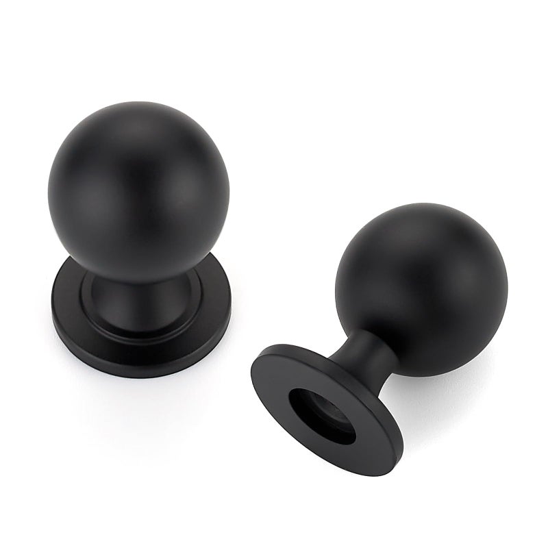 Ravinte Decor 12 Pack Black Cabinet Knobs, Round Ball Knobs for Kitchen Cabinets, Drawers, 0.85 Inch - Image 1