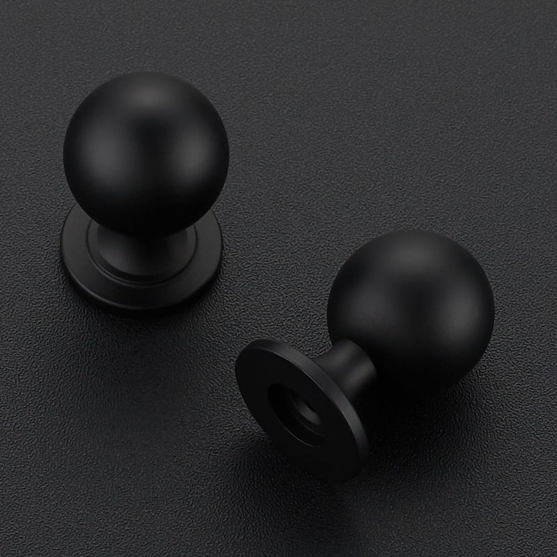 Ravinte Decor 12 Pack Black Cabinet Knobs, Round Ball Knobs for Kitchen Cabinets, Drawers, 0.85 Inch - Image 2