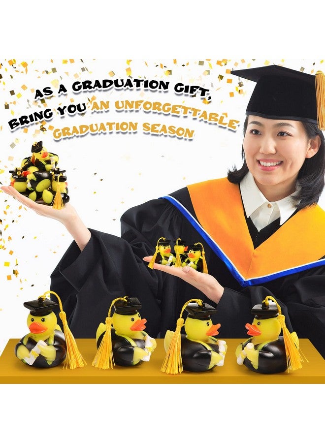 Lewtemi Lewtemi 12 Pcs Yellow Graduation Diploma Rubber Ducks 2025 Grad Rubber Duck Bulk Cake Topper for Student Bathtub Swimming Pool Theme Party Favors, 2.5 x 2.5 x 2 Inch  - Image 5