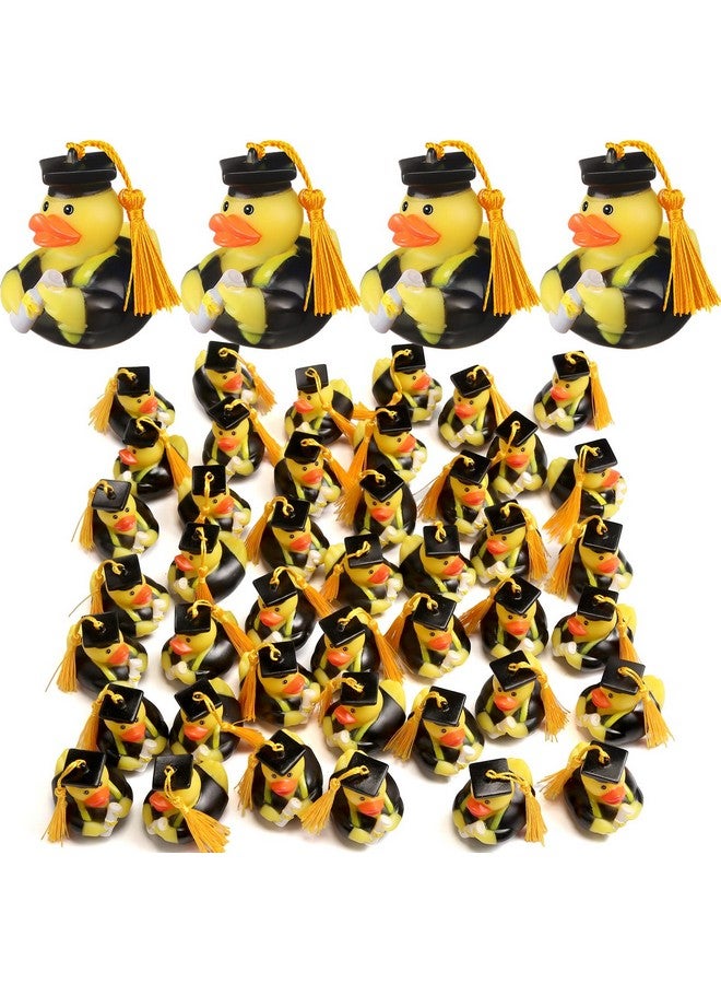 Lewtemi Lewtemi 12 Pcs Yellow Graduation Diploma Rubber Ducks 2025 Grad Rubber Duck Bulk Cake Topper for Student Bathtub Swimming Pool Theme Party Favors, 2.5 x 2.5 x 2 Inch  - Image 1