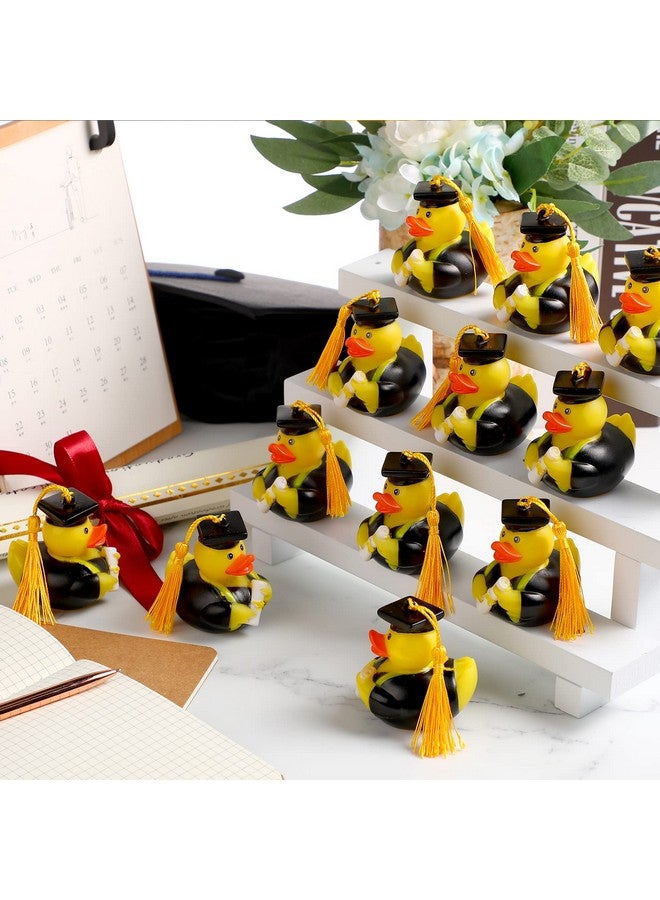 Lewtemi Lewtemi 12 Pcs Yellow Graduation Diploma Rubber Ducks 2025 Grad Rubber Duck Bulk Cake Topper for Student Bathtub Swimming Pool Theme Party Favors, 2.5 x 2.5 x 2 Inch  - Image 4
