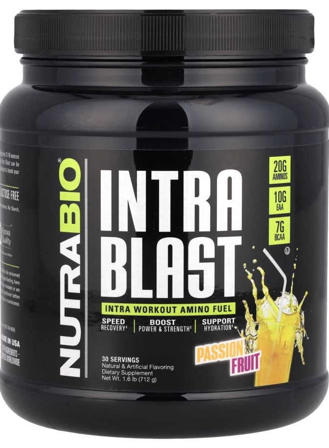 NutraBio Intra Blast Intra Workout Amino Fuel Passion Fruit 1.6 lb (718 g)