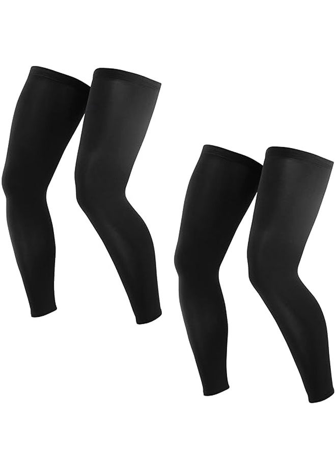 2PCS Compression Leg Sleeves - Full Leg Compression Sleeve for Men & Women, UV Leg Sleeves - Cycling Leg Warmers - Image 1