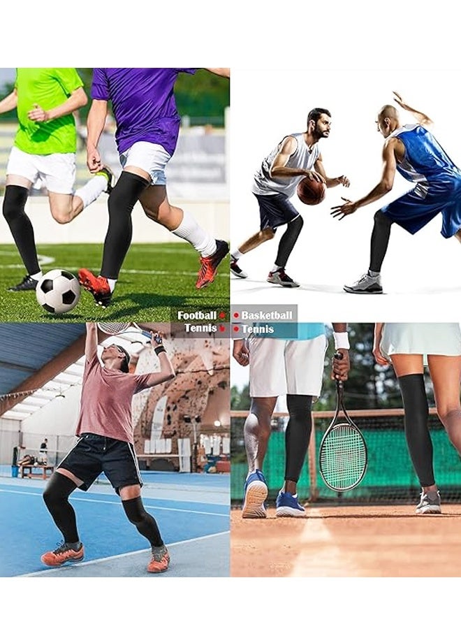 2PCS Compression Leg Sleeves - Full Leg Compression Sleeve for Men & Women, UV Leg Sleeves - Cycling Leg Warmers - Image 5