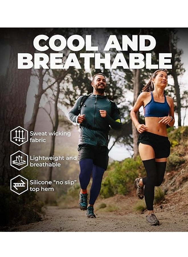 2PCS Compression Leg Sleeves - Full Leg Compression Sleeve for Men & Women, UV Leg Sleeves - Cycling Leg Warmers - Image 4