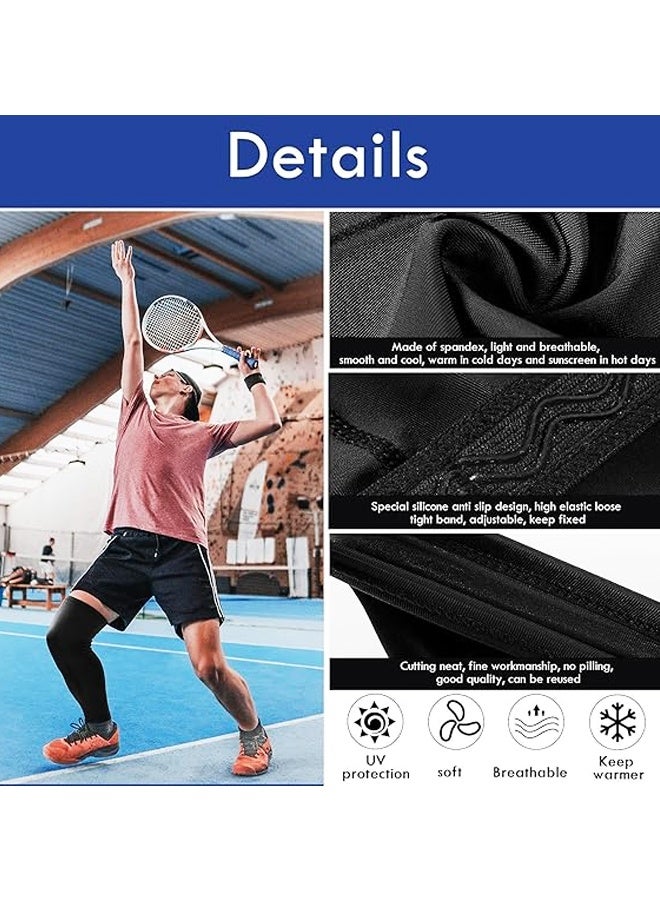 2PCS Compression Leg Sleeves - Full Leg Compression Sleeve for Men & Women, UV Leg Sleeves - Cycling Leg Warmers - Image 3