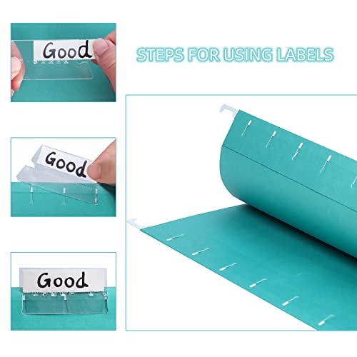 SOYIRI Hanging File Folder, A4 Suspension Files Holder, Hang Folder, Filing Cabinet Suspension File with Tab and Label for School Home Office, Blue, 25 Pack - Image 5