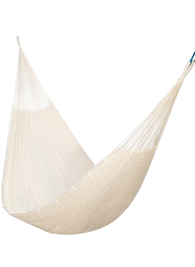 PNAEUT Mayan Hammock, Handwoven XL Thick Soft Rope Hammocks for Outdoor Indoor, Max 600 lbs Capacity, Tree Straps & Carabiners Included (Nature) - Image 1