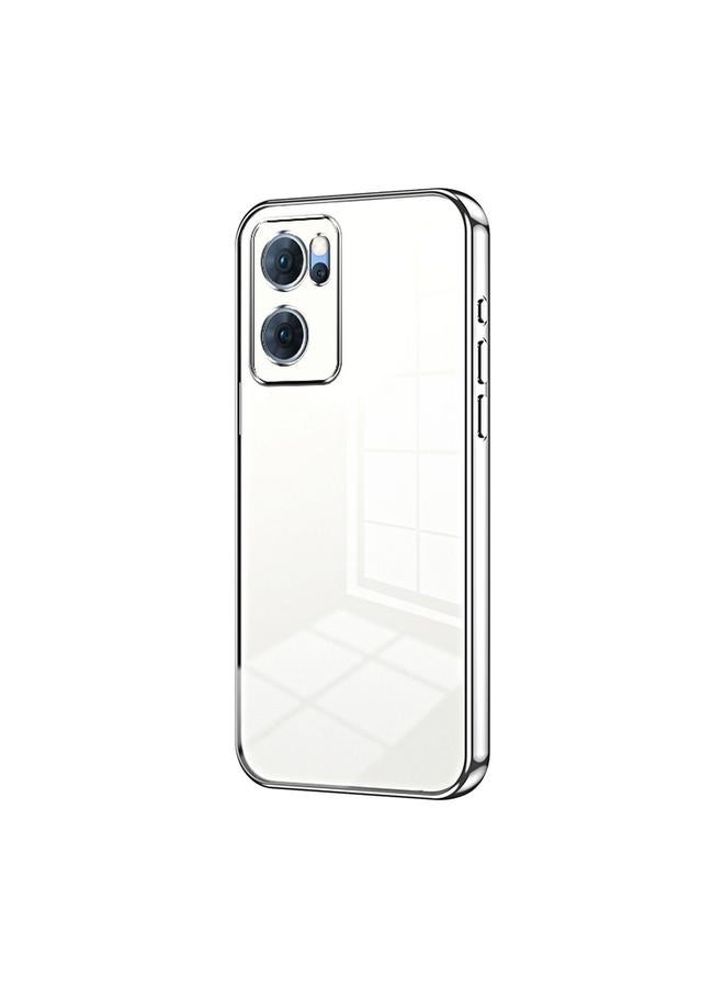 S-TOP Case For OPPO Reno7 5G Transparent Plating Fine Hole Phone Case - Image 1