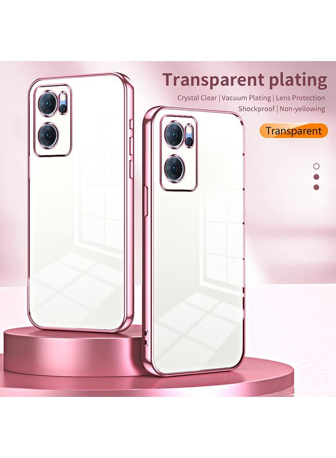 S-TOP Case For OPPO Reno7 5G Transparent Plating Fine Hole Phone Case - Image 2