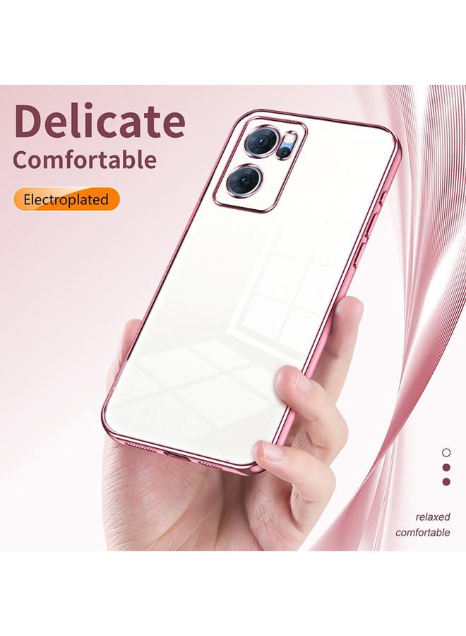 S-TOP Case For OPPO Reno7 5G Transparent Plating Fine Hole Phone Case - Image 5