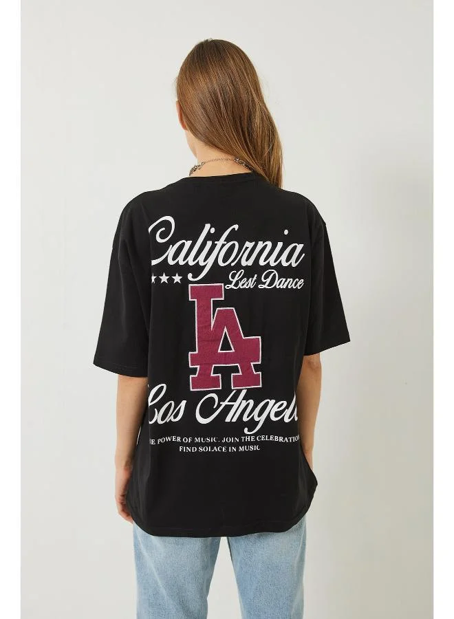 جينجر Oversize Varsity Graphic T-shirt