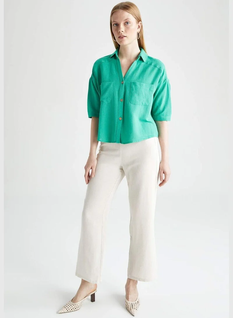 ديفاكتو قميص نسائي قصير بأكمام قصيرة