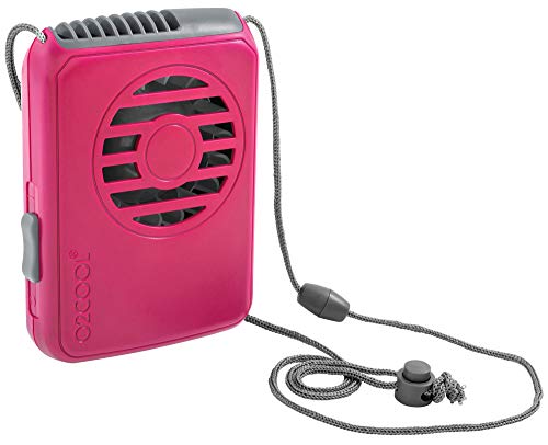 O2COOL Battery Powered Deluxe Necklace Fan For Personal Cooling With Adjustable Lanyard (Pink) - Image 1
