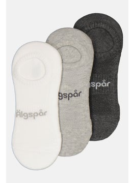 Algspar Men 3 Pair Solid Round Invisible Socks, Multicolor  - Image 2