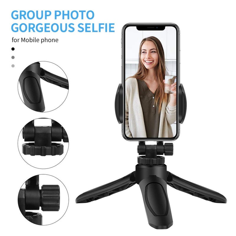TJOM 360 Photo Mini Tripod for Mobile, DSLR & Mirrorless Cameras - Portable Stand w/ Anti-Slip Feet for Desktop, Vlog & Table Use - Image 5