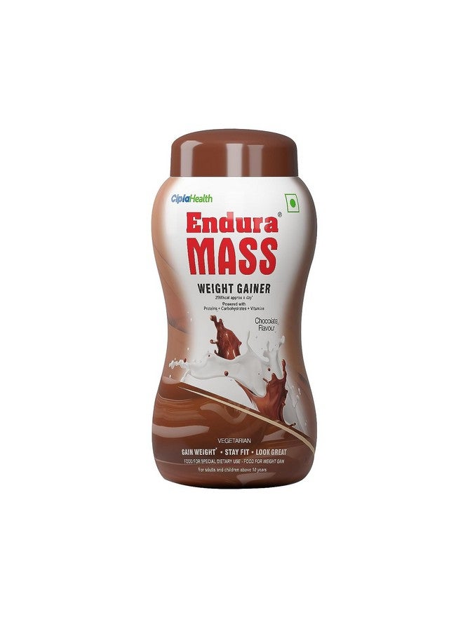 Endura Mass Weight Gainer Powder| Mass Gainer | Gain Weight, Post Workout, 74 g Carbohydrate, 15 g Protein, Healthy Fats (Chocolate, 1 Kg) - Image 1