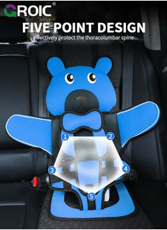 GROIC Auto Child Safety Seat Simple Car Portable Seat Belt, Foldable Car Seat Booster Seat for Car Protection, Travel Car Seat Accessories for Kids,Car Seat for Golf Cart(Blue)  - Image 3