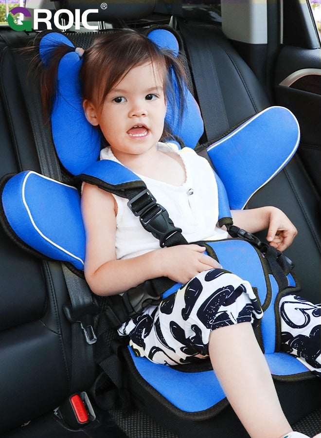 GROIC Auto Child Safety Seat Simple Car Portable Seat Belt, Foldable Car Seat Booster Seat for Car Protection, Travel Car Seat Accessories for Kids,Car Seat for Golf Cart(Blue) - Image 5