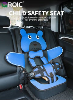 GROIC Auto Child Safety Seat Simple Car Portable Seat Belt, Foldable Car Seat Booster Seat for Car Protection, Travel Car Seat Accessories for Kids,Car Seat for Golf Cart(Blue)  - Image 2