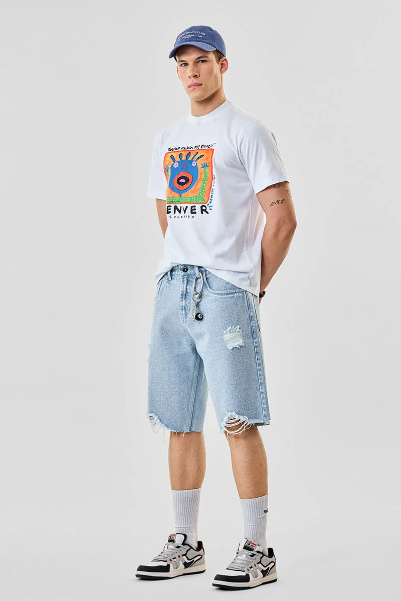 SNITCH  Rugged Baggy Denim Shorts for Men | Best Price UAE