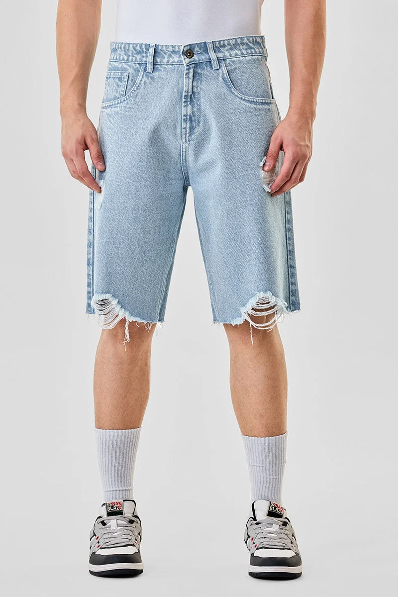 SNITCH  Rugged Baggy Denim Shorts for Men | Best Price UAE