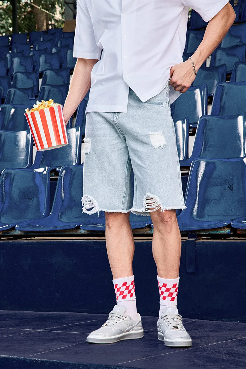 سنيتش شورت جينز واسع متين