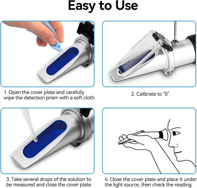 Portable Refractometer, Professional Brix Refractomete Beverages Tester Meter for Kitchen Utensils - Image 4