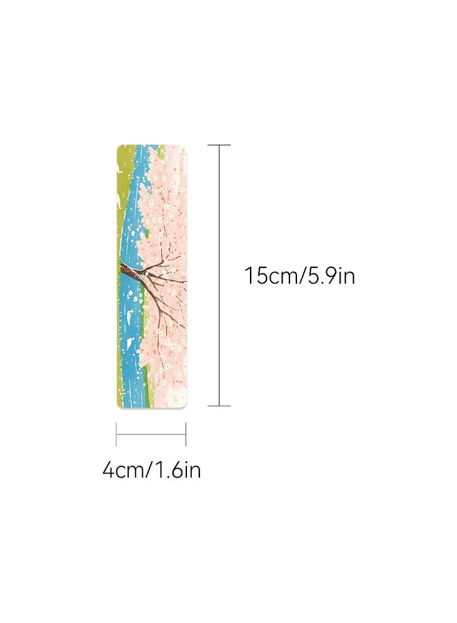 30 قطعة من العلامات المرجعية المقاومة للماء، أوقات سعيدة من فصول مختلفة، أزهار الربيع، الصيف، الخريف، الشتاء، ورق، ألوان متنوعة، 15×4 سم - Image 4