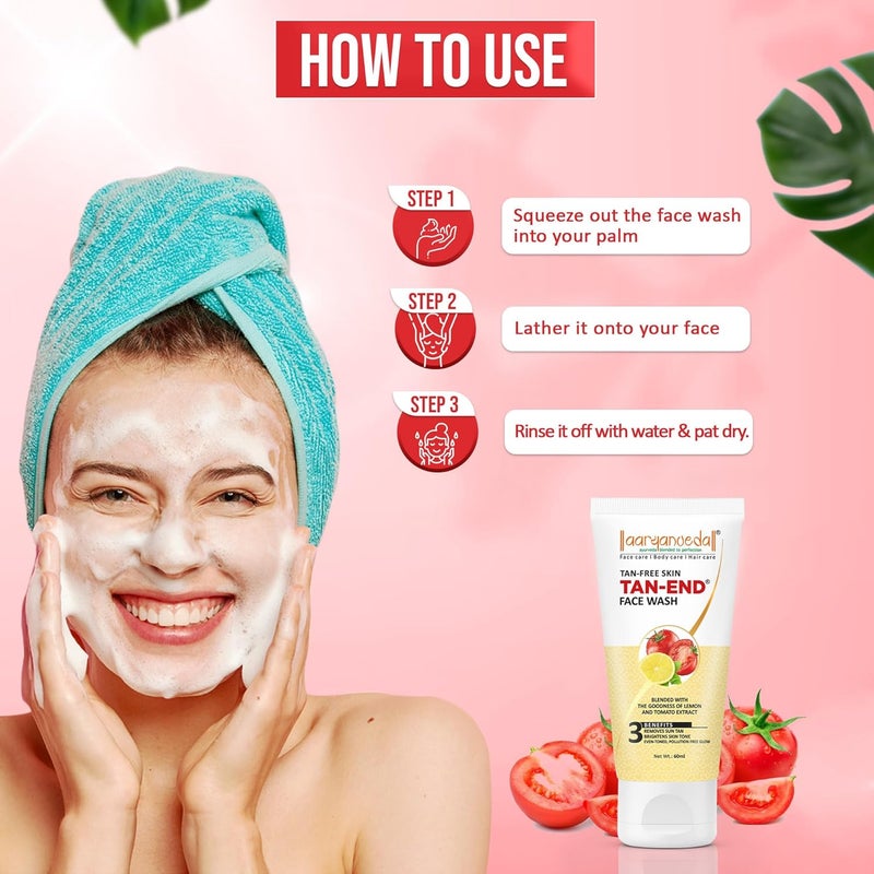 Aryanveda Tanend Face Wash With Activated Charcoal For Fairness For Moisturizing  TanFree Skin 60ml - Image 5