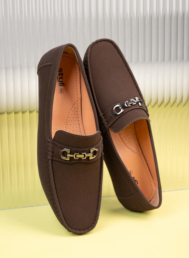 Styli Faux Suede Slip On Loafers  - Image 1