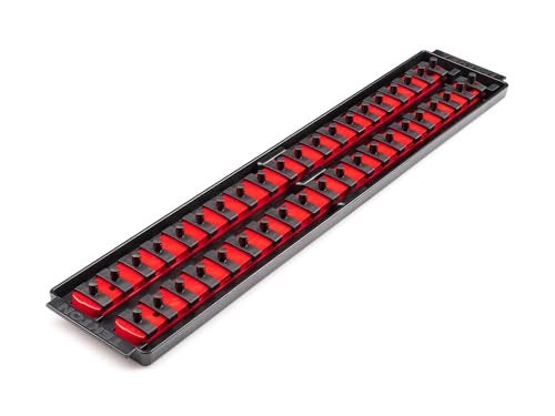 TEKTON 14 Inch Drive 2Rail Socket Organizer Set Red 40Tool OST03140 Made in USA - Image 1