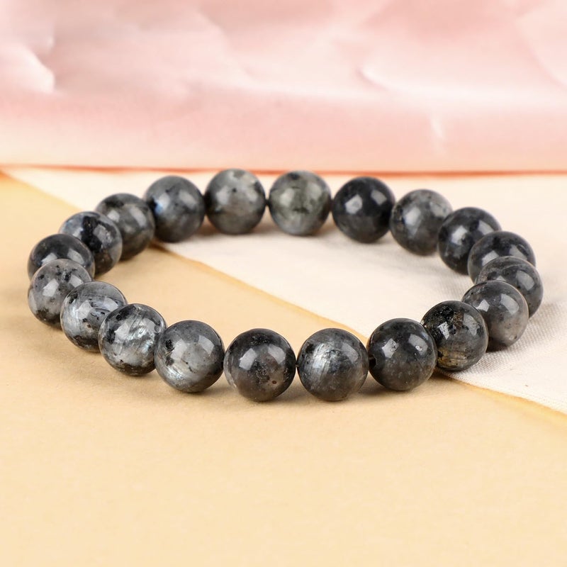 LPBeads أساور مرنة يدوية من حبات الأحجار الكريمة الطبيعية من ، خرز دائري من البلورات العلاجية، هدايا مجوهرات للنساء والرجال - Image 3