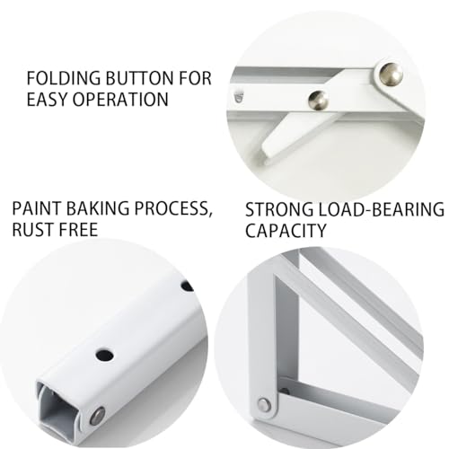 MIKMAYTOO White Folding Shelf Brackets Max Load 220 lb Heavy Duty DIY Wall Mounted Shelf Bracket Space Saving for Table Work Bench 8 INCH2PCS - Image 3