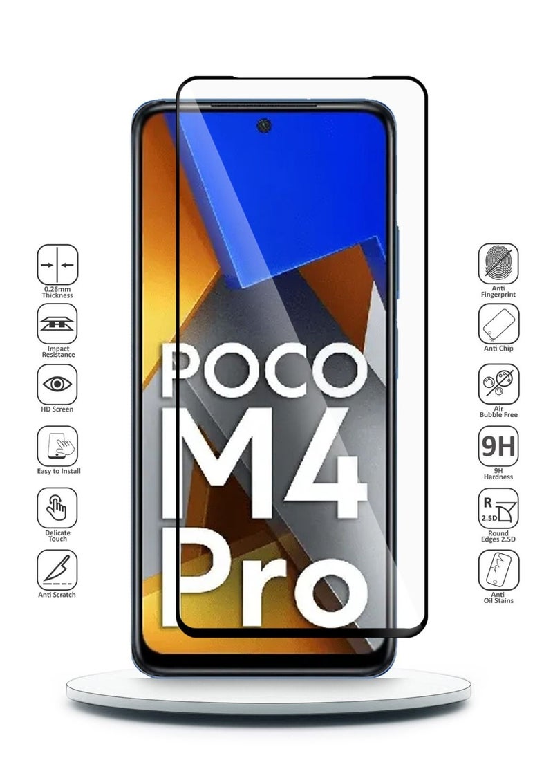 Techie - Techie Anti Reflection Anti Bubbles 9H Hardness 5D Tempered Glass Screen Protector For Xiaomi Poco M4 Pro - Image 1