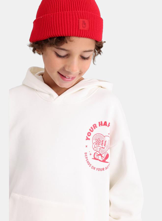 playmore Unisex Cozy Blend Ice Cap – Red with Victory Sign Print - Image 1