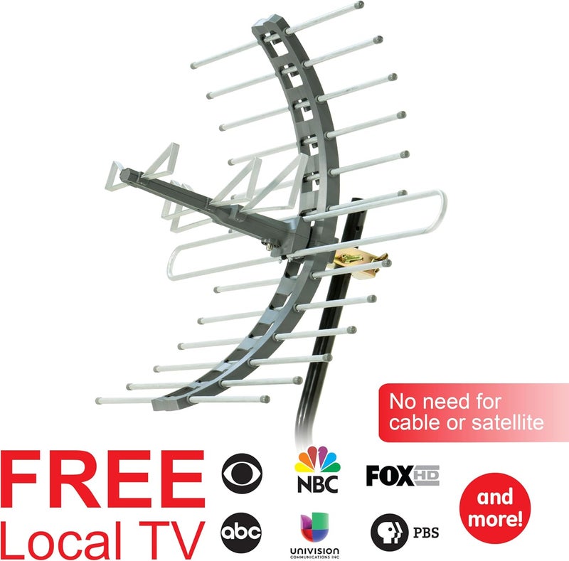 جي إي هوائي تلفزيون Pro للتركيب في العلية، هوائي تلفزيون رقمي عالي الوضوح 4K 1080P VHF UHF، بعيد المدى، يصل إلى 70 ميلاً، يشمل حامل J، قابل للتركيب أيضًا في الداخل والعلية، مقاوم للعوامل الجوية، 29884 - Image 3