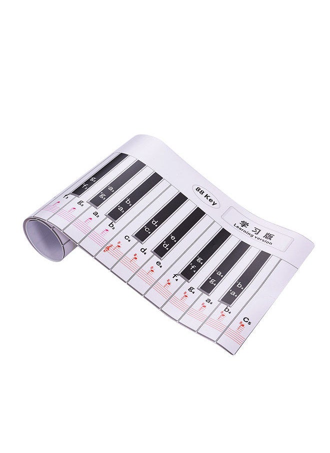Generic - Fingering Version 88 Keys Piano Keyboard Fingering Practice Chart Sheet with Notes & Stave Reference Piano Teaching Guide Assistive Tool for Bebinners Students Kids - Image 1