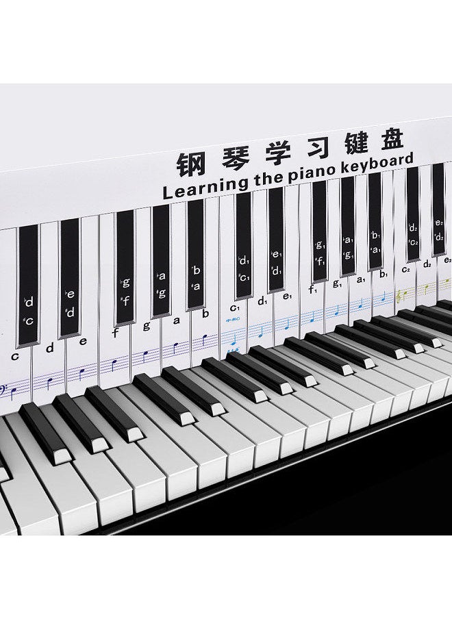 Generic - Fingering Version 88 Keys Piano Keyboard Fingering Practice Chart Sheet with Notes & Stave Reference Piano Teaching Guide Assistive Tool for Bebinners Students Kids - Image 1