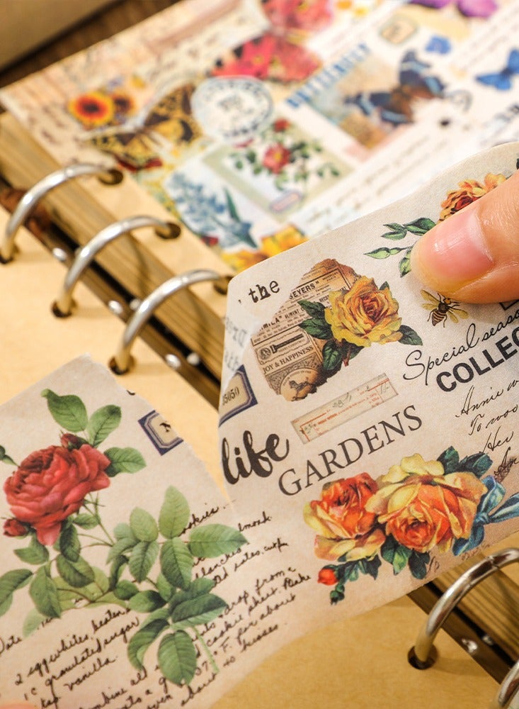 20 rolls Vintage Plant Washi Tape Set Butterfly Flower Masking Tape For Notebook Scrapbooking Journal Supplies - Image 2