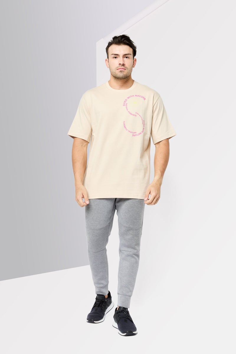 Adidas Adidas x Stella Mccartney Men Sportswear Fit Short Sleeves Outdoor T-Shirt, Beige  - Image 2